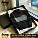 JEEP SPIRIT高級感秋季新款男士翻領時尚休閑長袖polo衫上衣男裝潮流 黑色【奢級甄選】 M 適合100-125斤【奢級甄選】