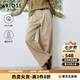 艾諾絲雅詩【商場(chǎng)同款】2026年夏季新款棉通勤高腰直筒翻邊牛仔褲女AR323028 米卡其 L