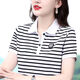 夏季新款polo衫女中年人防曬透氣T恤日常通勤穿搭百搭短袖 【短袖】白色 XL 建議112-122斤