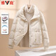 雅鹿2025新款輕薄羽絨服女短款秋冬洋氣百搭氣質(zhì)時(shí)尚潮流大碼媽媽外套 米白色 L 130-160斤