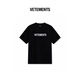 VETEMENTS25新款重磅榻榻米繡花純棉100%t短袖t恤男女士高檔輕奢 65352005 黑色 L