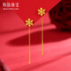 牧笛（MUDI）雪花黃金耳釘女士足金999耳環流蘇短耳線輕奢5G工藝情人節送女友 足金雪花耳線 約0.58g【京東倉發貨】