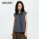 moussy 2026夏季新品文藝清新通勤格紋寬松無袖襯衫028JSC30-1100 145花紋藏青色 均碼