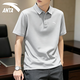 安踏（ANTA）polo衫短袖男t恤冰絲速干2026年夏季款休閑運動服男士薄款健身服 淺砂灰-12 (冰絲速干) L /175 適合120-140斤