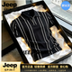 JEEP SPIRIT2026夏季新款條紋短袖polo衫男士半袖體恤潮流休閑翻領上衣服 黑色 2XL (160-180斤)