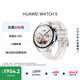 華為HUAWEI WATCH 5 42mm基礎款不銹鋼表殼金星白素皮復合表帶X-TAP智感窗eSIM通話手表