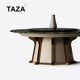 TAZA2.55米/3米電動圓餐桌 酒店會所電磁爐功能 天然奢石大餐桌 2.55m 電動餐桌[藍寶石奢石面+轉盤]
