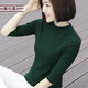 橫行道2024新款女裝半高領(lǐng)上衣服簡(jiǎn)約時(shí)尚修身顯瘦保暖打底衫七分袖女士 墨綠 XL