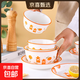 【東東農場專供】碗盤套裝大吉大利釉下彩餐具新婚禮品碗蝶筷組合 4.5英寸米飯碗【1只裝】 大桔大利