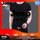 JEEP SPIRIT夏季新款打底衫純色短袖t恤男半袖汗衫圓領修身萊卡棉T恤男緊身款 黑色 9091緊身偏小一碼 XL 適130斤以下穿