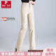 皮爾卡丹（pierre cardin）品牌直筒牛仔褲2026年夏季薄款中老年媽媽女高腰彈力修身寬松顯瘦 淺杏色 單款 長褲 31