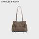 CHARLES&KEITH26秋新品復古絨面蝴蝶結單肩腋下包七夕禮物送女友CK2-20151672-1 Stone Grey石灰色 M
