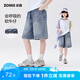 左西女童牛仔短褲夏季2026新款兒童夏裝薄款中褲五分褲潮 牛仔色 160