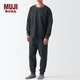 MUJI 男式 抓絨 家居服套裝 睡衣男款秋冬季 男士  FBA52C2A 炭灰色 L