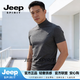 JEEP SPIRIT春夏男士半高領(lǐng)牛奶絲短袖修身T恤男純色高領(lǐng)潮流打底衫 灰色 M 95-115