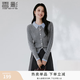 香影學院風miu系灰色針織開衫女2026秋季新款絞花翻領假兩件毛衣 淺灰 S 155/80A/85-95斤
