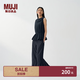 MUJI IDEE 女式 平紋褶裥寬版褲 褲子女款休閑褲長褲女裝26年夏季 黑色 M （155/68A）
