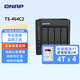 威聯通（QNAP）TS-464C2 四核心處理器8G內存16Tnas網絡存儲服務器內置雙M.2插槽手機擴容（含希捷酷狼硬盤4T*4）
