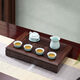 漢唐茶具實(shí)木茶盤(pán)2025新款黑紫檀家用功夫茶托小號排水儲水式茶臺套裝 黑紫檀小博古+福到6件套 42*30*7.3cm