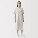 MUJI 女式 涼感 短袖襯衫連衣裙 女裝裙子長裙 26年夏季 BC2Q7C6S 象牙色格紋 S （155/80A）