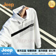 JEEP SPIRIT夏季短袖polo衫男寬松大碼美式復(fù)古條紋撞色休閑長袖T恤男 白色【奢級(jí)材質(zhì)】 M 90-115斤【奢級(jí)材質(zhì)】