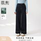 香影直筒牛仔褲女高腰2025冬季新款休閑藏青寬松天絲棉闊腿長褲子 藏青 S 155/60A/85-95斤