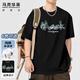 馬克華菲（MARK FAIRWHALE）純棉短袖t恤男士夏季休閑寬松印花短袖男青年大碼上衣服透氣男裝