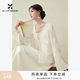 香影新中式輕薄短款外套女2026夏季新款白色v領(lǐng)開衫國風(fēng)提花上衣 鷺白 L 165/88A/110-125斤