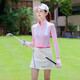 TTYGJ高爾夫服裝女長(cháng)袖T恤polo衫速干防曬球衣女裝防走光短褲裙子套裝 上衣 粉色 S