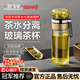 KDISV德國水杯玻璃鋼化玻璃杯高硼硅2026新款耐高溫防爆防摔茶杯泡茶 升級款金色450ML【雙層加厚/防爆耐摔】 [茶水分離/耐高溫]