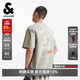 杰克·瓊斯（JACK&JONES）26年男裝春夏季新款重磅純棉潮流小眾個性字母寬松男士短袖T恤男 C02 倫敦霧 XL