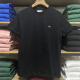 法国鳄鱼男士圆领短袖t恤夏季经典商务时尚休闲纯棉打底衫 黑色 现货 6码/XL(170-190斤)
