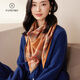 帕什羊絨圍巾女100%山羊絨秋冬新方格三角巾梭織圍脖披肩 JF-210036 淺咖色 均碼（135/65）