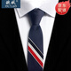 歐妖新款TB風(fēng)領(lǐng)帶拉鏈懶人免打 男女休閑韓版紅白藍織帶條紋領(lǐng)帶窄版5cm潮 藏青