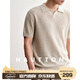 皓頓（HAUT TON）萊賽爾亞麻鏤空感老錢風(fēng)短袖Polo衫男士2026夏季新款百搭上衣6003