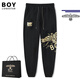 BOY LONASTAR24春夏荊棘長(zhǎng)褲潮牌刺繡衛(wèi)褲男女同款運(yùn)動(dòng)休閑燙金褲 黑色衛(wèi)褲+手提袋 XL(180-220)