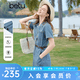 百圖betu女裝夏季新款連衣裙配腰帶棉感潮流牛仔裙子女2503D03 牛仔色 L