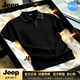 JEEP SPIRIT輕奢短袖T恤男2026夏季新款翻領(lǐng)體恤半袖商務(wù)休閑打底衫 黑色 3XL 166-180斤