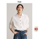 旅途原品【明星同款】ltyp100%精梳麻經典襯衫 休閑高級寬松襯衣女夏季 荼白色 M