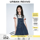 UR2026夏季新款女裝潮流百褶明線貼袋牛仔背帶裙UYV860084 藍色 M