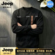 JEEP SPIRIT美式重磅t恤男寬松短袖上衣男2026秋季打底衫休閑男體恤衣服 黑色【奢級甄選】 M （適合115斤以內）