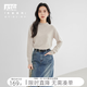 對白【100%綿羊毛】半高領針織毛衣女秋冬2025新款保暖打底衫上衣 淺花駝 XL