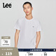 Lee25新品標(biāo)準(zhǔn)版圓領(lǐng)小Logo男女同款短袖T恤 白色 L