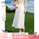 LAGOGO浪漫公主半身裙女拉谷谷2025年夏季新款雪紡百褶百搭仙女裙 本白色 M