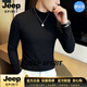 JEEP SPIRIT長袖t恤男2026新款半高領寬松打底衫男百搭休閑上衣男緊身 黑色【奢級甄選】 M