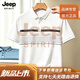 JEEP SPIRIT吉普高端2026新款男士短袖polo衫半袖上衣體恤商務休閑翻領打底衫 白色 L