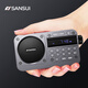 山水（SANSUI） 收音機(jī)老人便攜式可充電插卡音箱戶外迷你小音響無線藍(lán)牙音箱隨身聽音樂播放器廣播唱戲機(jī)評書機(jī) M31星艦灰【高配版+2.0聲道】