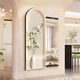 見(jiàn)造奶油風(fēng)可關(guān)閉推拉全身鏡裝飾畫(huà)客廳玄關(guān)隱藏式穿衣鏡掛畫(huà)臥室壁畫(huà) 綠意清風(fēng)A 50*140cm 黑色（鋁合金畫(huà)框+右推拉）