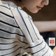 旅途原品ltyp 漢麻t恤條紋原創(chuàng)設(shè)計(jì)女裝 圓領(lǐng)短袖藍(lán)白紋寬松上衣女夏季 藍(lán)白條 S