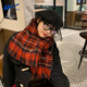 回力圍巾氛圍感紅色格子復古圍巾女韓版白搭ins圍脖保暖學(xué)生情侶披肩 拼色格子
